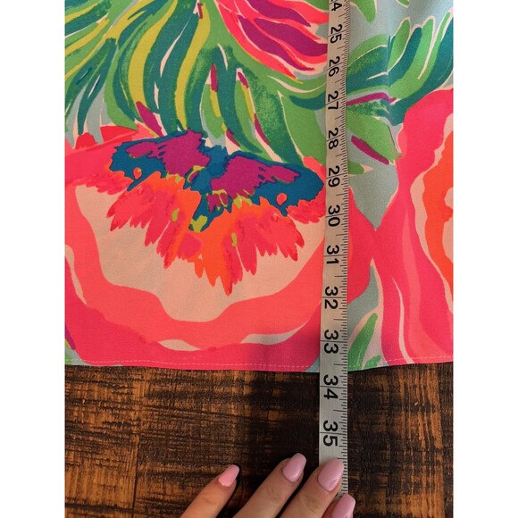 Lilly Pulitzer Dress Womens 2 Pink Floral Sleeveless Shift Bow Trim Summer Beach - Picture 6 of 7